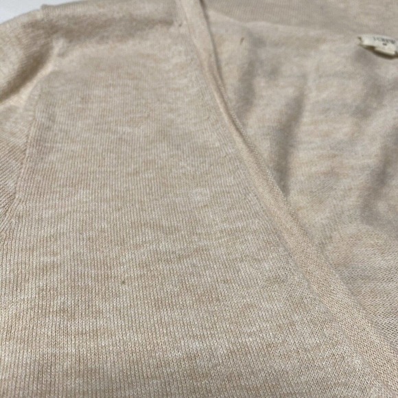 J Crew Beige Striped Wool Blend Zip Up V Neck Cardigan Sweater Size S Womens - Picture 8 of 8